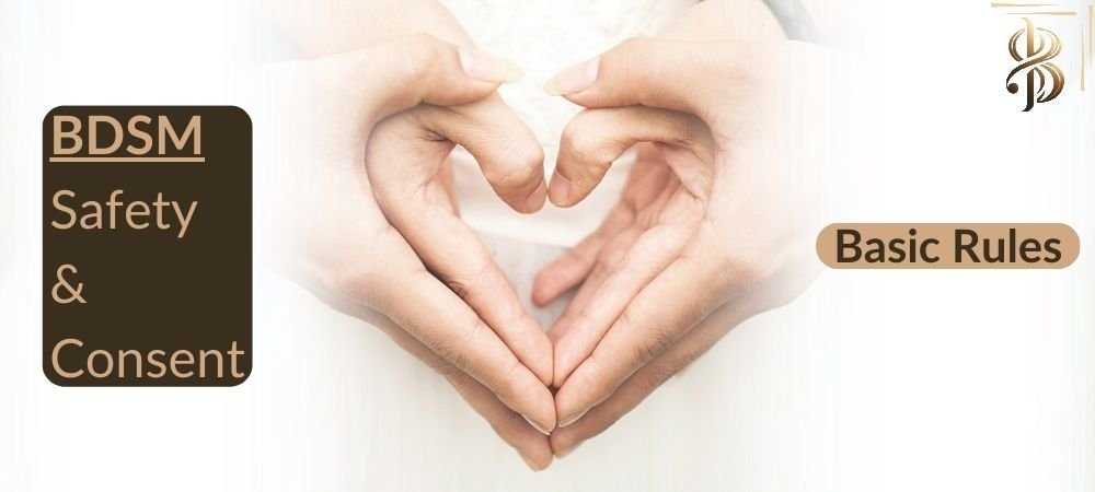 2 hands forming a heart covered by two other hands imitating the shape of the heart as a symbol of respect and consent. with the title of the post