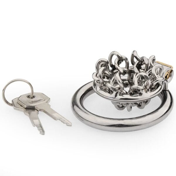 Jaula de Castidad Masculina ChainCuff - Acero inoxidable Penis Restraints - Image 3