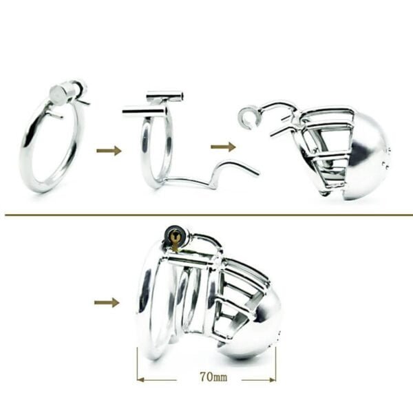 Jaula de Castidad Masculina ElysiumLock - Acero Inoxidable Intimate Restraint - Image 3