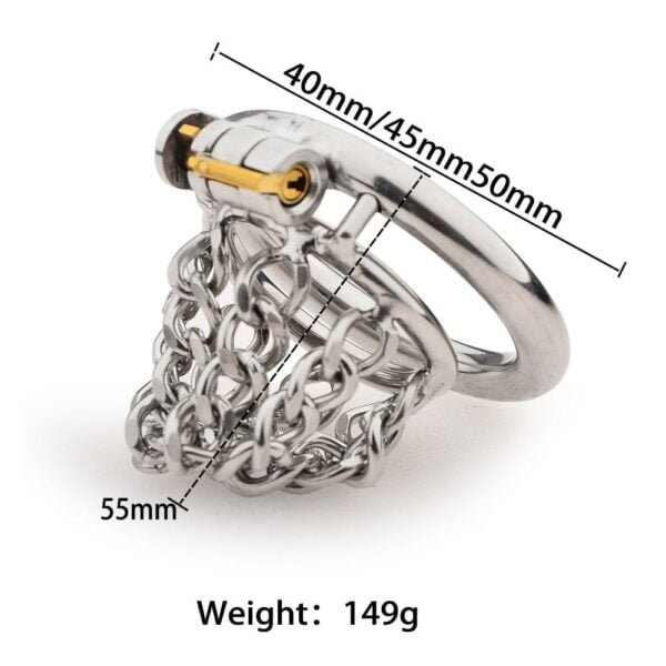 Jaula de Castidad Masculina ChainCuff - Acero inoxidable Penis Restraints - Image 4
