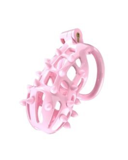 Pink Spike Male ABS Chastity Lock