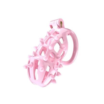 Pink Spike Male ABS Chastity Lock