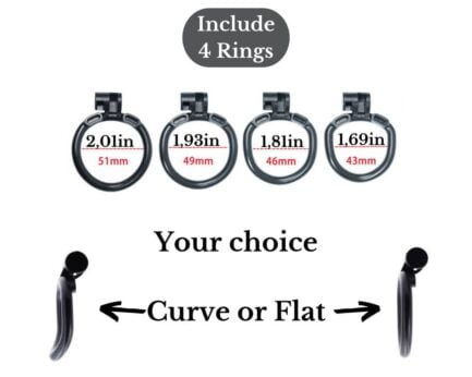 Presentation of the different ring sizes and the available ring shapes, flat or curve.