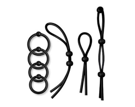 set including 4 cock rings and 3 Adjustable Penis Ring Rope