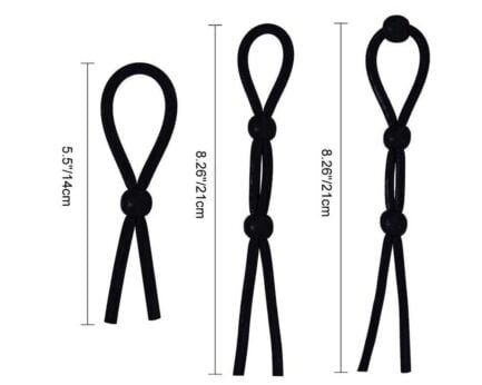 3 Adjustable Penis Ring Rope with dimensions