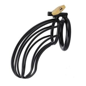 Male Chastity Cage VirtuGuard black color side view