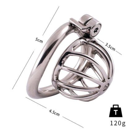 Male Chastity Cage CoopGuard side view with dimensions