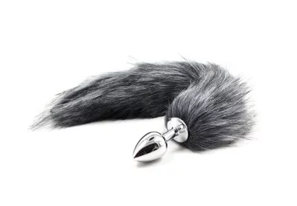 Grey Fox Tail Butt Plug